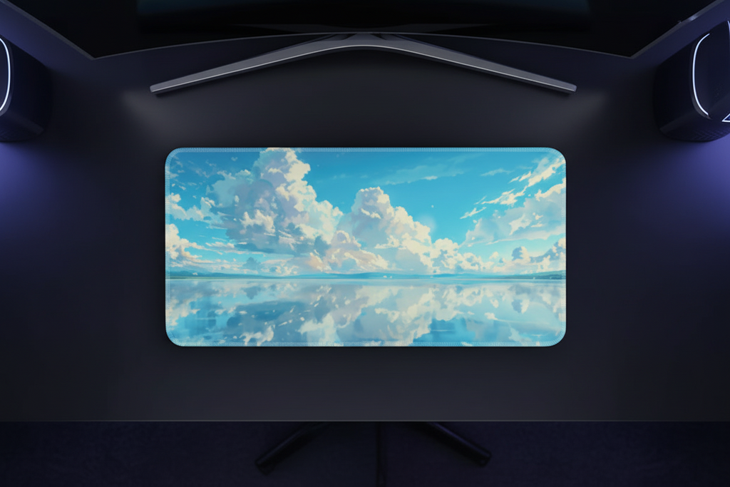 Anime Sky Reflection Gaming Pad - Infinite Ocean Horizon Design