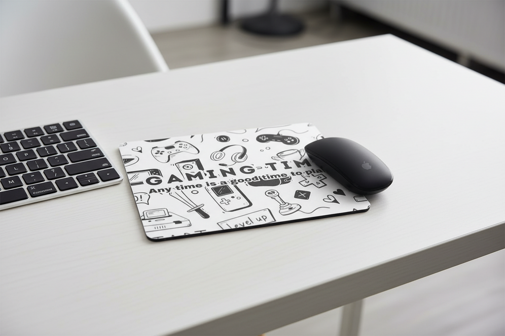 Mouse Pad - Gaming Time Doodle Art Design