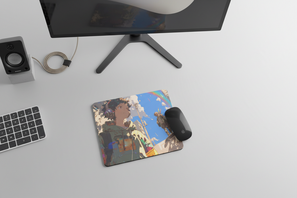 Mouse Pad - Anime Boy Rainbow Sky Daydream Design