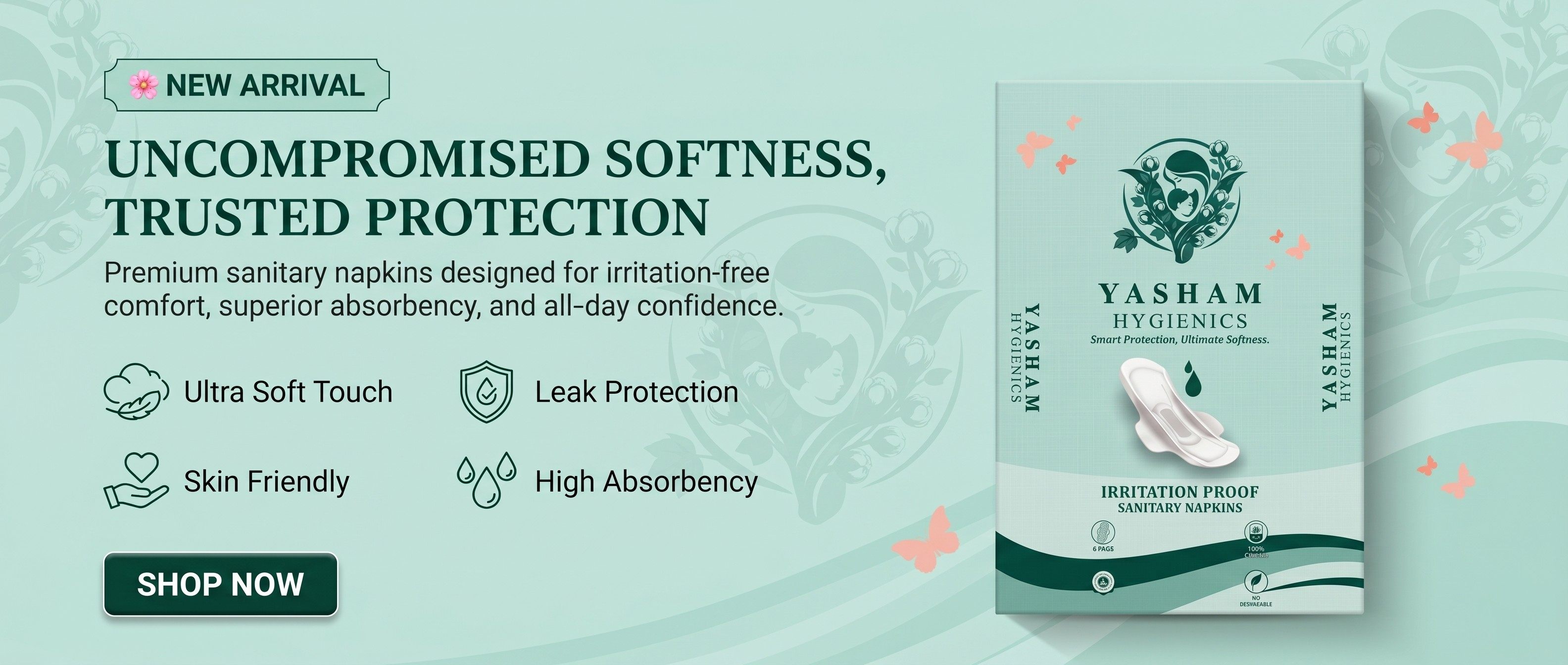 YASHAM Hygienics Irritation Proof Sanitary Napkins