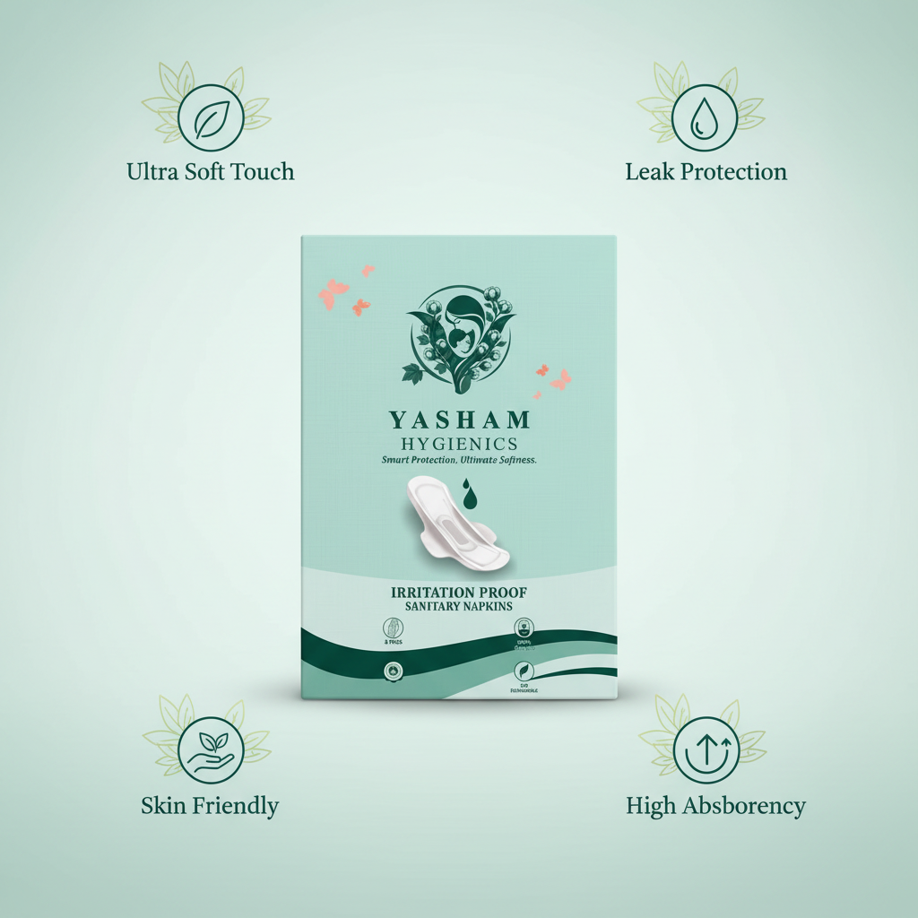 YASHAM Hygienics Sanitary Napkins – Feature Callout